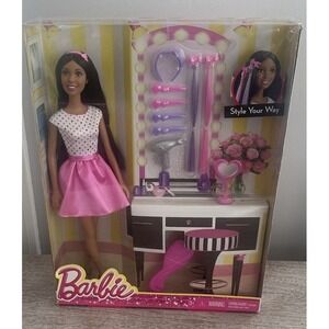 NEW Barbie Nikki Doll You Can Be Anything Hair Accessories Salon Set New In Box